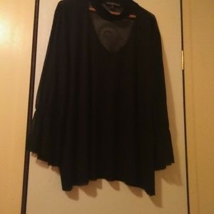 Sheer blouse with built-in choker